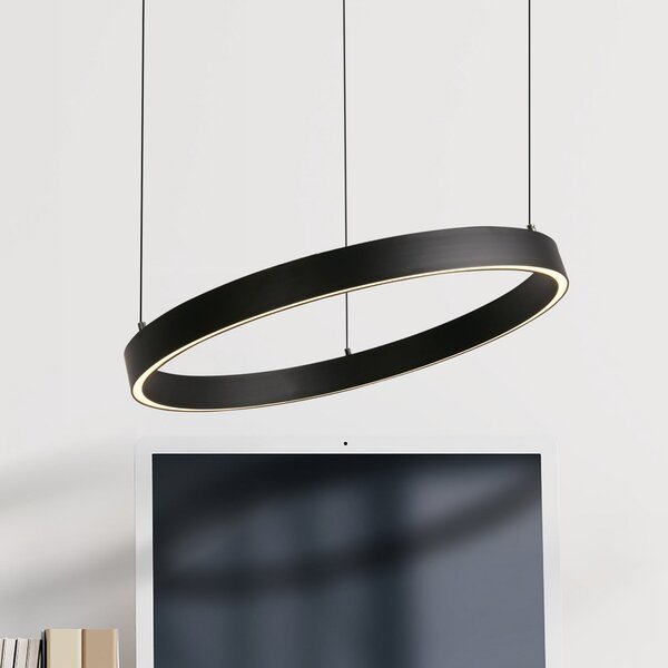Searchlight Layla LED viseća svjetiljka, crna, Ø 44 cm CCT, podesive visine, prigušiva, Crno, Dnevni boravak/blagovaonica, Metal