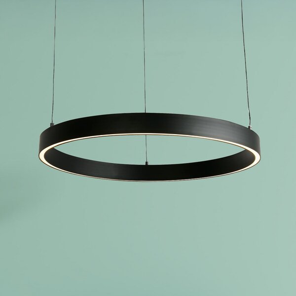 Searchlight Layla LED viseća svjetiljka, crna, Ø 64 cm CCT, podesive visine, prigušiva, Crno, Dnevni boravak/blagovaonica, Metal