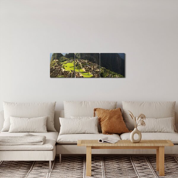 Slika - Lame u Machu Picchu (sa satom) (90x30 cm)