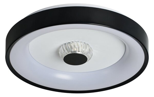 Searchlight LED stropna svjetiljka Polka, crna i bijela, Ø 38 cm, željezo akril, prigušiva, Crno, Dnevni boravak/blagovaonica, Metal