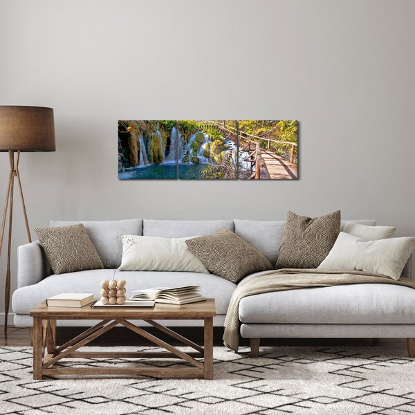 Slika - Ulaz u slapove (sa satom) (90x30 cm)