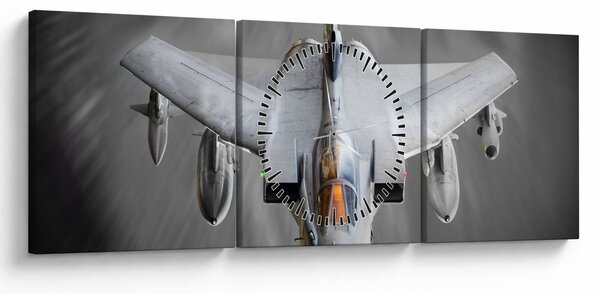 Slika - Lovački avion (sa satom) (90x30 cm)