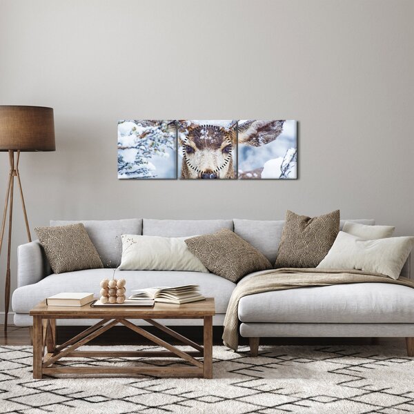 Slika - Jelen crvenouhi (sa satom) (90x30 cm)