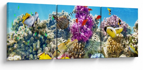 Slika - Morski svijet (sa satom) (90x30 cm)