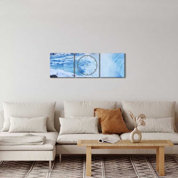 Slika - Ledeni slapovi (sa satom) (90x30 cm)