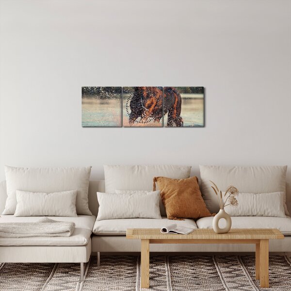 Slika - Trčeći konj (sa satom) (90x30 cm)