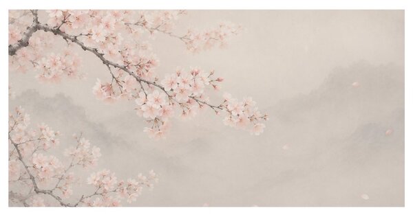 Slika rascvjetana sakura u pastelnim tonovima