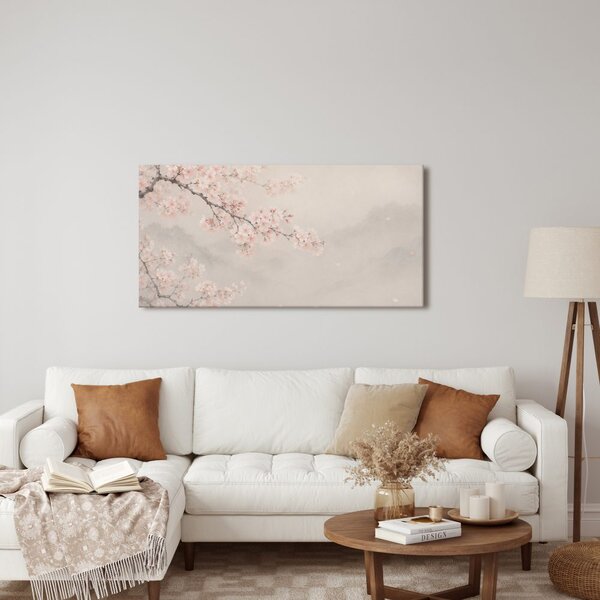 Slika rascvjetana sakura u pastelnim tonovima