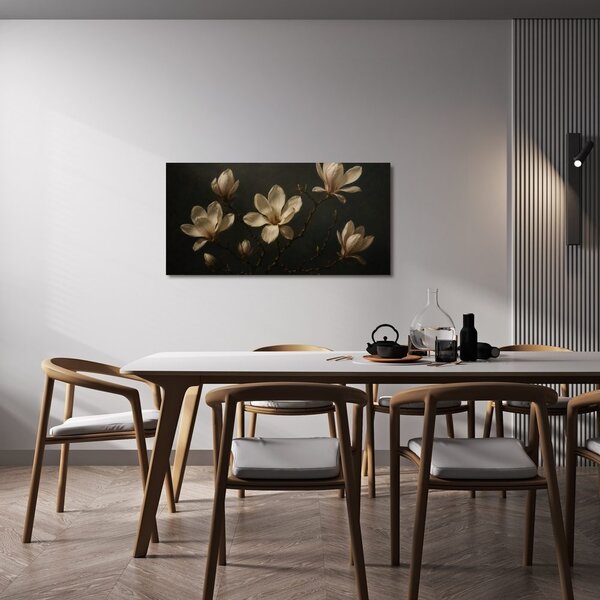 Slika kremasti cvjetovi magnolije u noći