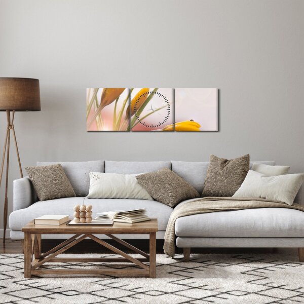 Slika - Proljetno cvijeće (sa satom) (90x30 cm)
