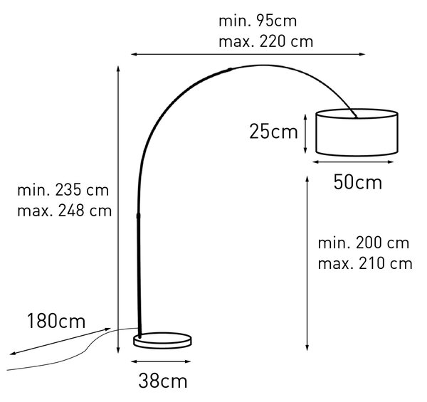 Čelična podna svjetiljka s narančastim sjenilom i zlatnom unutrašnjosti 50 cm - XXL