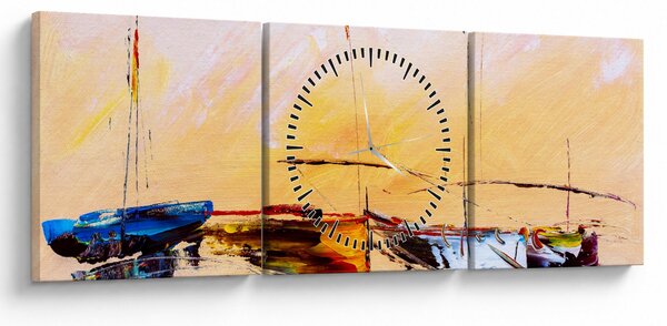 Slika - Slikani brodovi (sa satom) (90x30 cm)