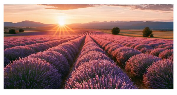 Slika ljubičasta lavanda u pejzažu