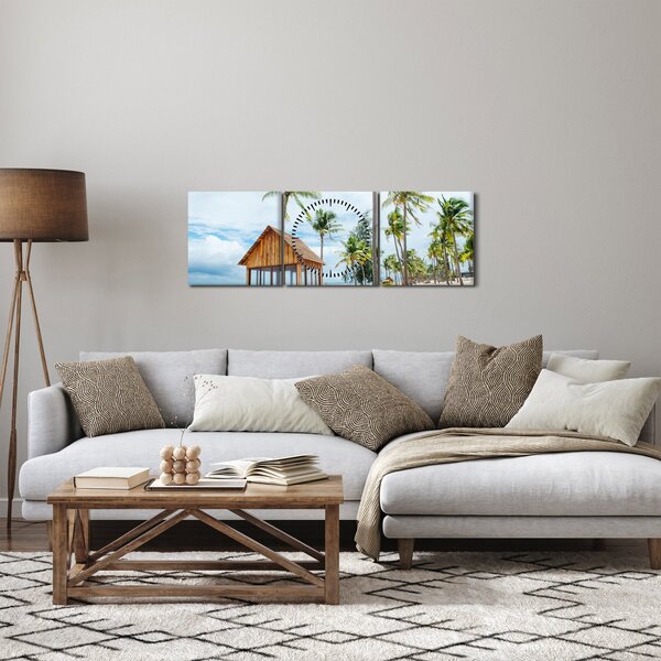 Slika - Plaža (sa satom) (90x30 cm)