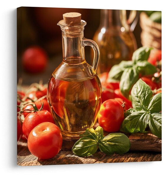 Slika mediteranski okusi s rajčicama i bosiljkom