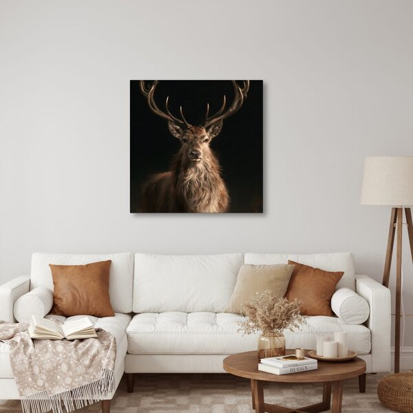 Slika portret jelena na crnoj pozadini