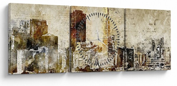 Slika - Umjetnički izveden grad (sa satom) (90x30 cm)