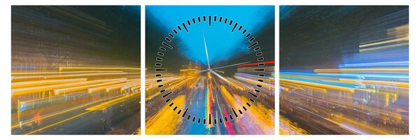 Slika - Slikana apstrakcija (sa satom) (90x30 cm)