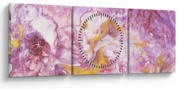 Slika - Ružičasta apstrakcija (sa satom) (90x30 cm)