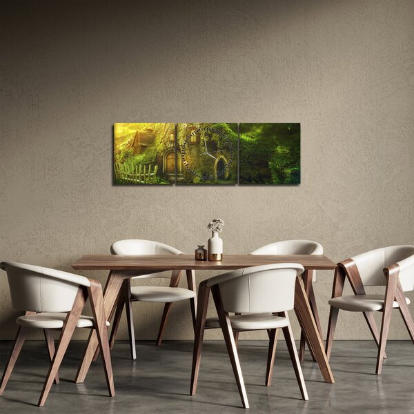 Slika - Šuma iz bajke (sa satom) (90x30 cm)
