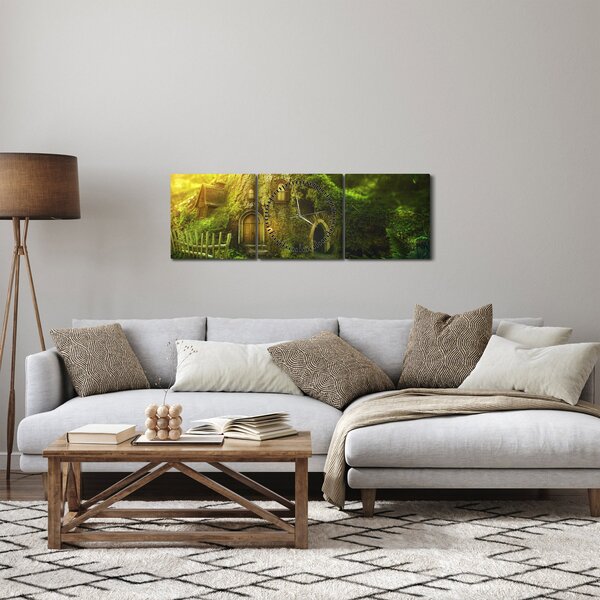 Slika - Šuma iz bajke (sa satom) (90x30 cm)