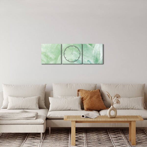 Slika - Zeleni cvijet (sa satom) (90x30 cm)