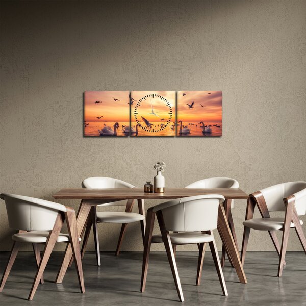 Slika - Labudovi (sa satom) (90x30 cm)
