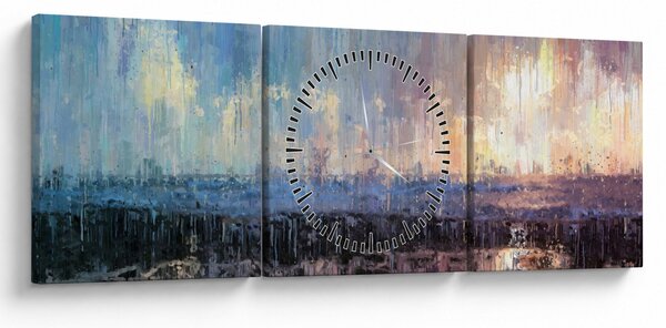 Slika - Apstrakcija (sa satom) (90x30 cm)