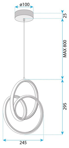 Viseća LED lampa G076-1CP Gold