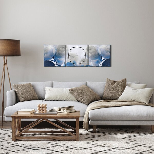 Slika - Bijele ruže (sa satom) (90x30 cm)