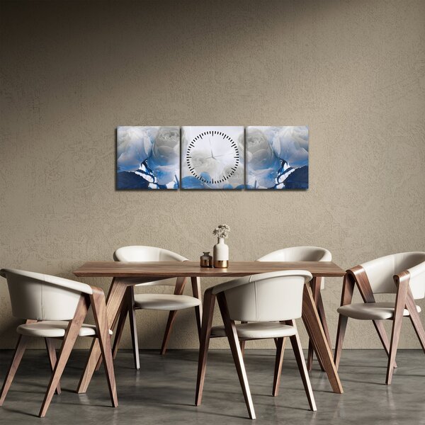 Slika - Bijele ruže (sa satom) (90x30 cm)