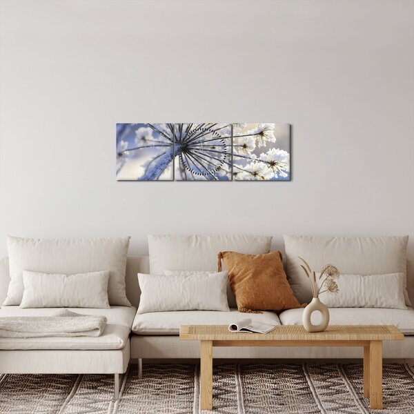 Slika - Smrznuti cvijet (sa satom) (90x30 cm)