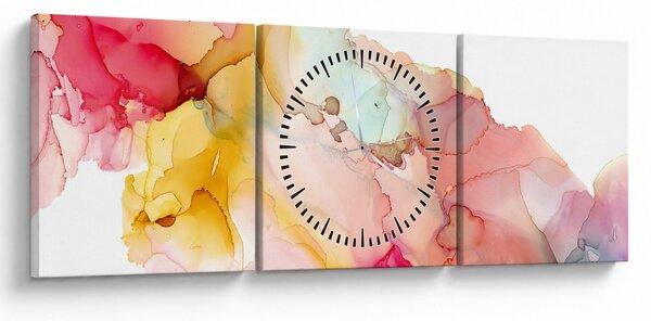 Slika - Apstrakcija tintom (sa satom) (90x30 cm)