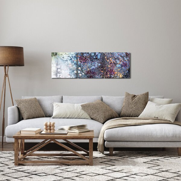 Slika - Apstrakcija (sa satom) (90x30 cm)