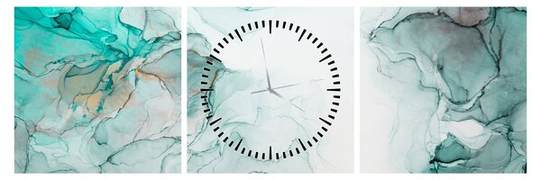 Slika - Apstrakcija tintom 2 (sa satom) (90x30 cm)