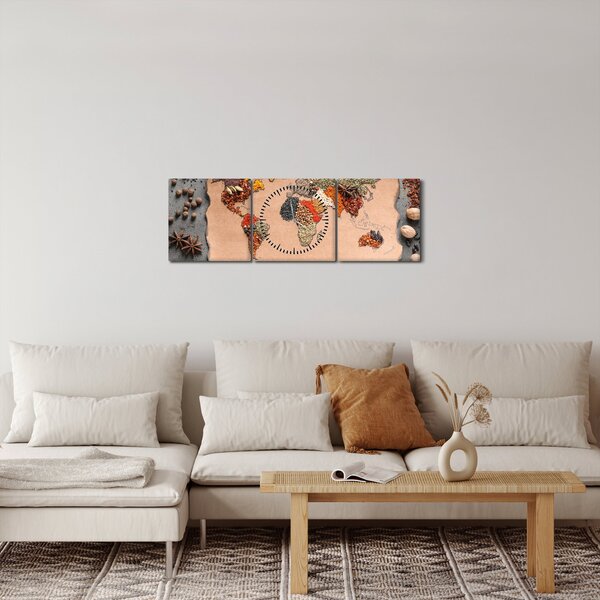 Slika - Začini svijeta (sa satom) (90x30 cm)