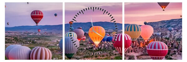 Slika - Baloni na vrući zrak (sa satom) (90x30 cm)