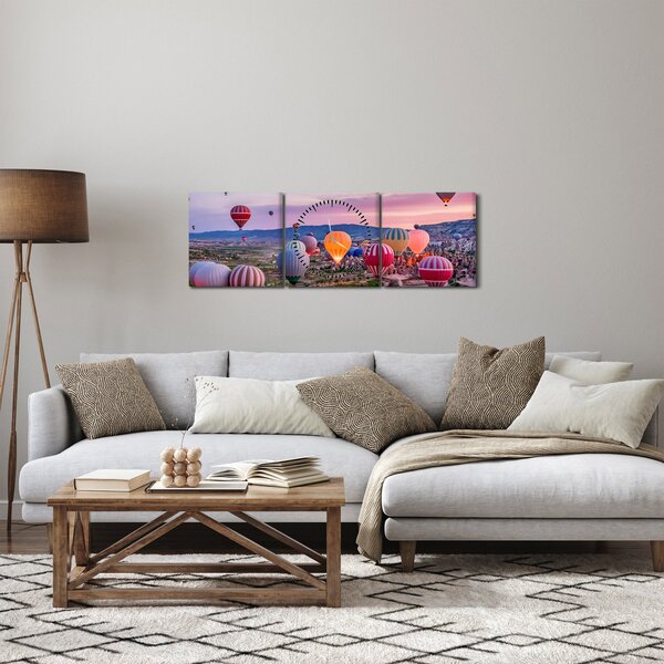 Slika - Baloni na vrući zrak (sa satom) (90x30 cm)