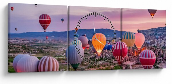 Slika - Baloni na vrući zrak (sa satom) (90x30 cm)