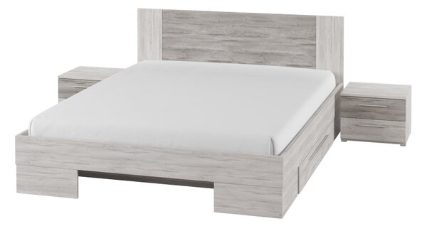 Zondo Bračni krevet 160 cm Verwood Typ 81 (s noćnim ormarićima) (kanjon svjetla + tamna) . Akcija -43%