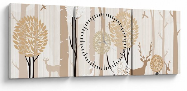 Slika - Ilustrirana šuma (sa satom) (90x30 cm)