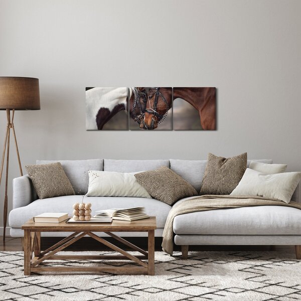 Slika - Zaljubljeni konji (sa satom) (90x30 cm)