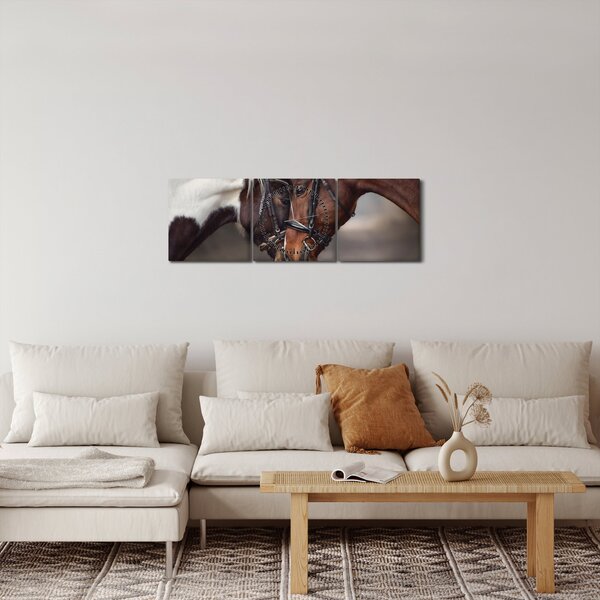 Slika - Zaljubljeni konji (sa satom) (90x30 cm)