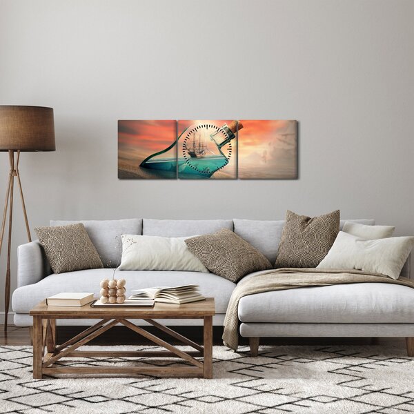 Slika - Život u boci (sa satom) (90x30 cm)