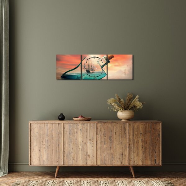 Slika - Život u boci (sa satom) (90x30 cm)