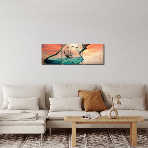 Slika - Život u boci (sa satom) (90x30 cm)