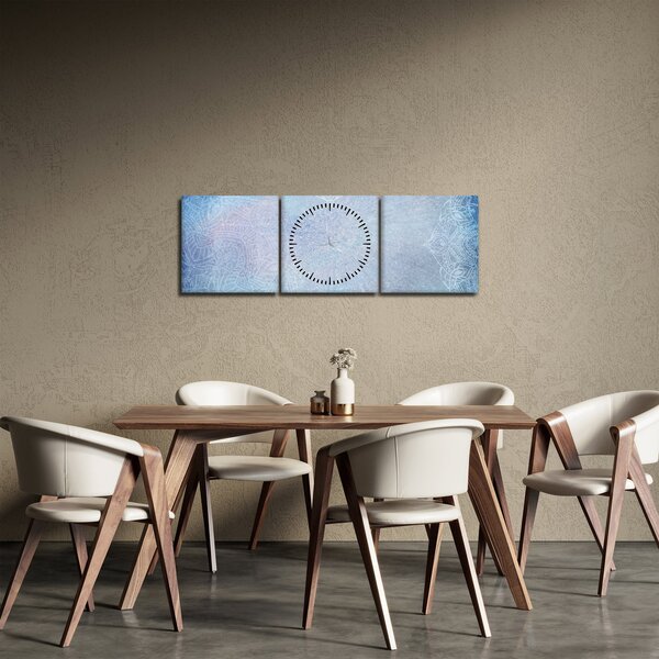 Slika - Mandale u plavoj boji (sa satom) (90x30 cm)