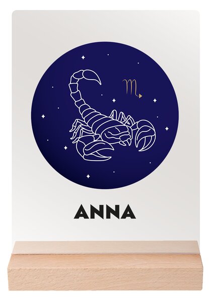 ATMOWOOD Znak vašeg imena na akrilnom staklu - stalak za svjetlo Odaberite znak zodijaka: Vodenjak