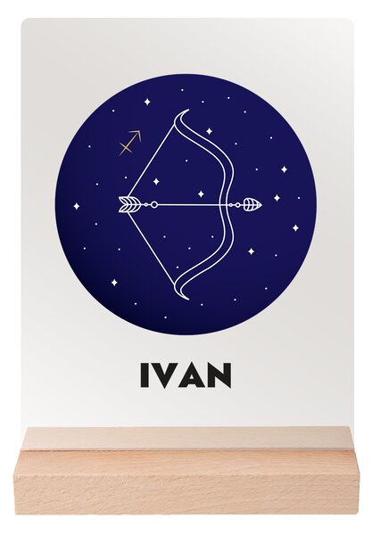 ATMOWOOD Znak vašeg imena na akrilnom staklu - stalak za svjetlo Odaberite znak zodijaka: Vodenjak