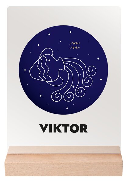 ATMOWOOD Znak vašeg imena na akrilnom staklu - stalak za svjetlo Odaberite znak zodijaka: Vodenjak